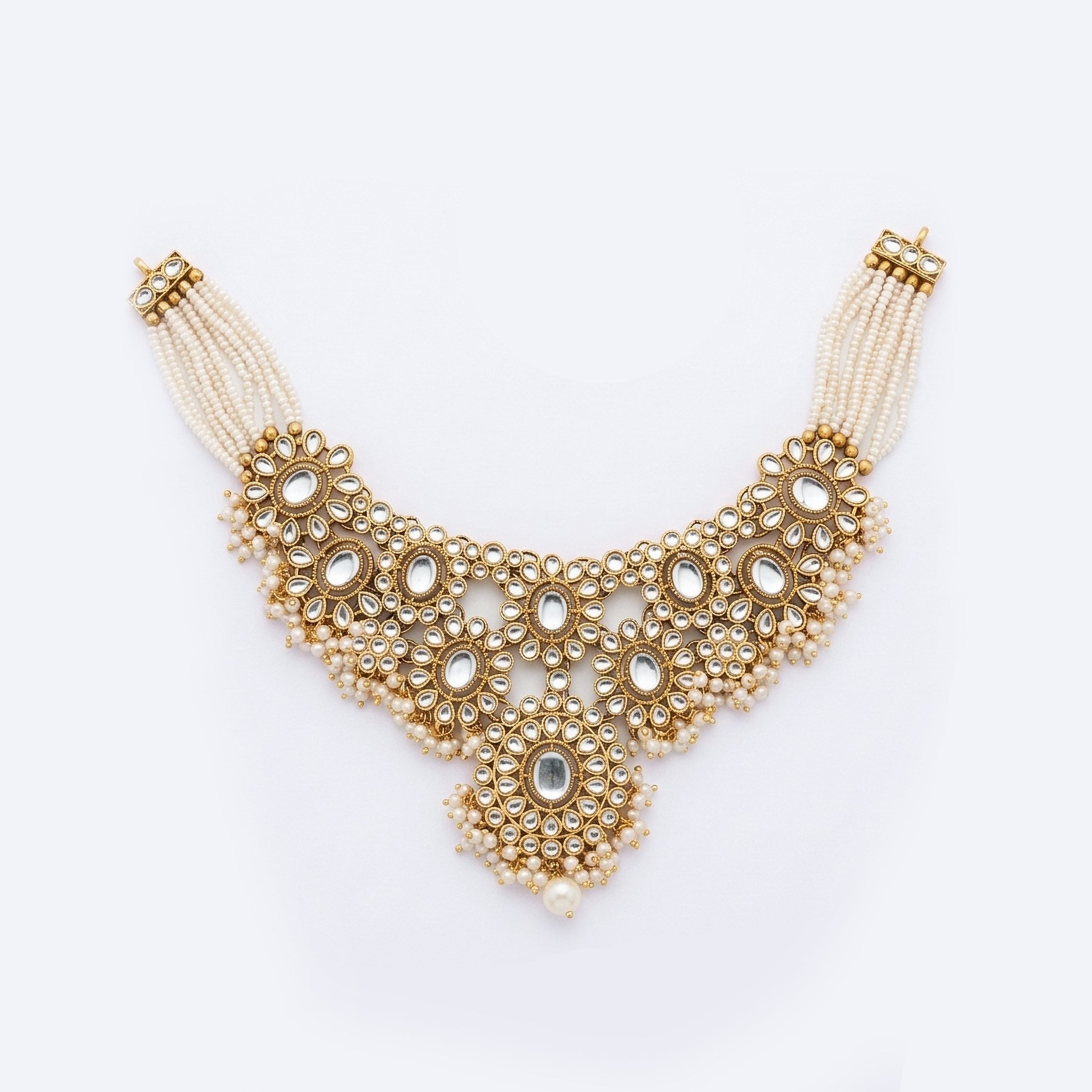 "AMIRA" Bronzed Gold Kundan Set