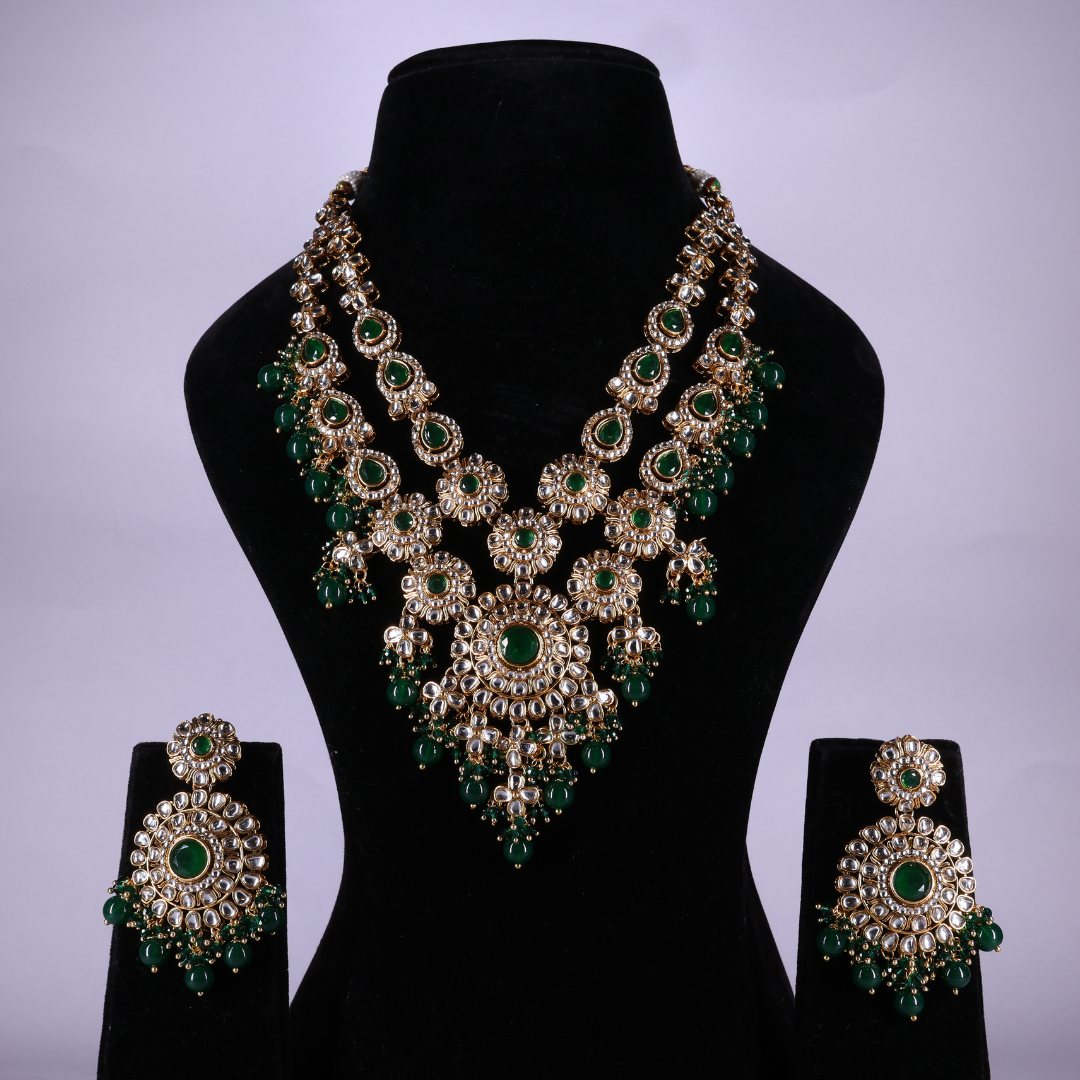 "SIERRA" Regal Maharani Emerald Mini Bridal Set