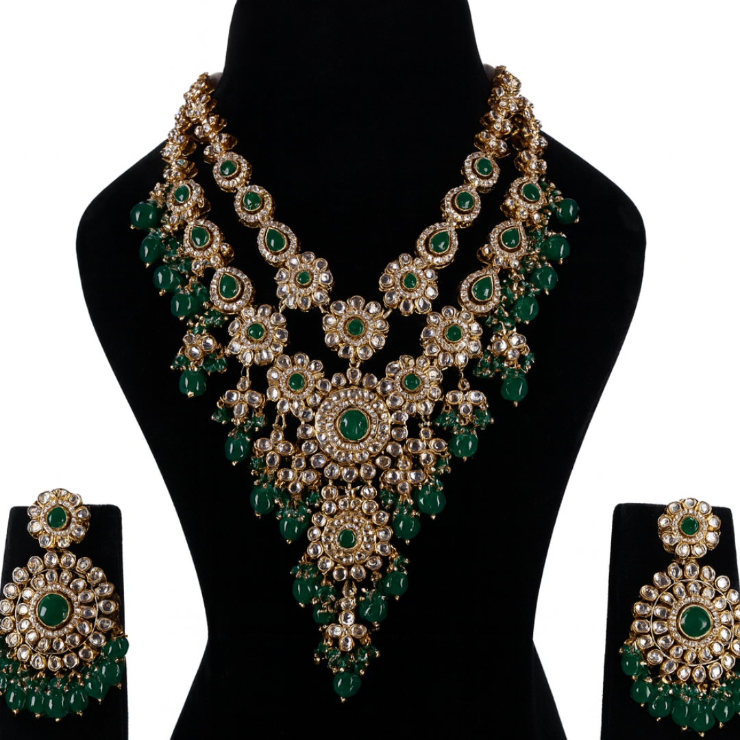 "SIERRA" Regal Maharani Emerald Mini Bridal Set