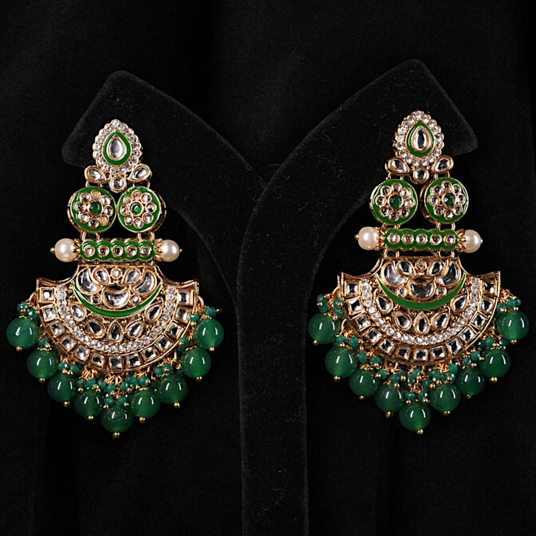 "AZURA" Royale Green Earrings & Tikka Set