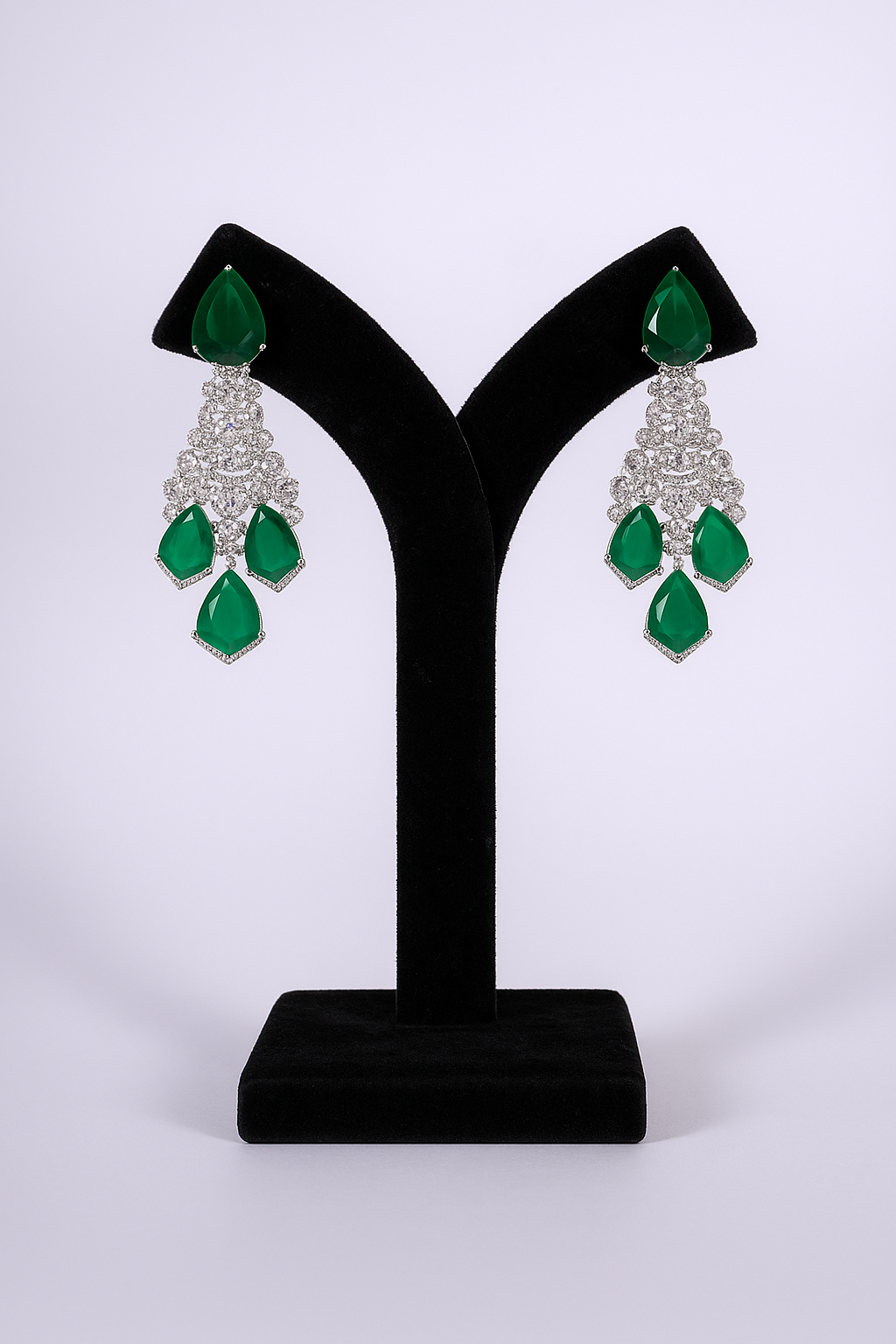 "AMARA" Crystal Emerald Earrings