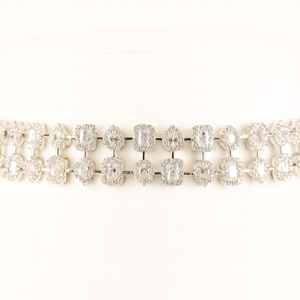 "DMONDE" Double String Diamond Necklace Set