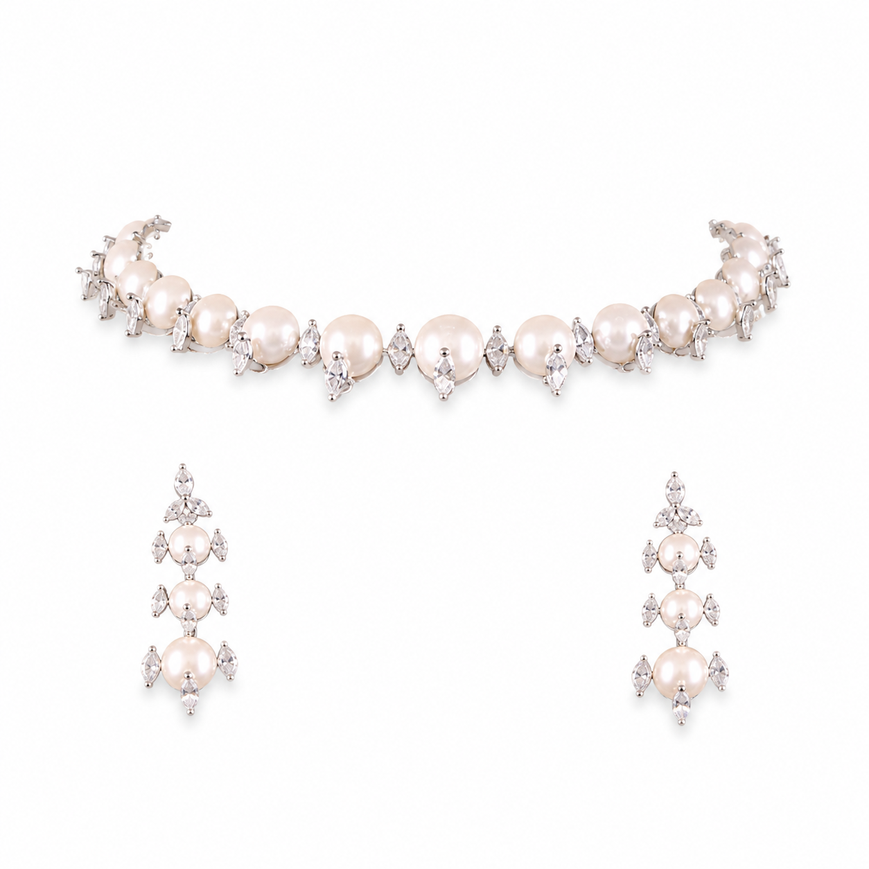 Pearl Cascade Necklace Set