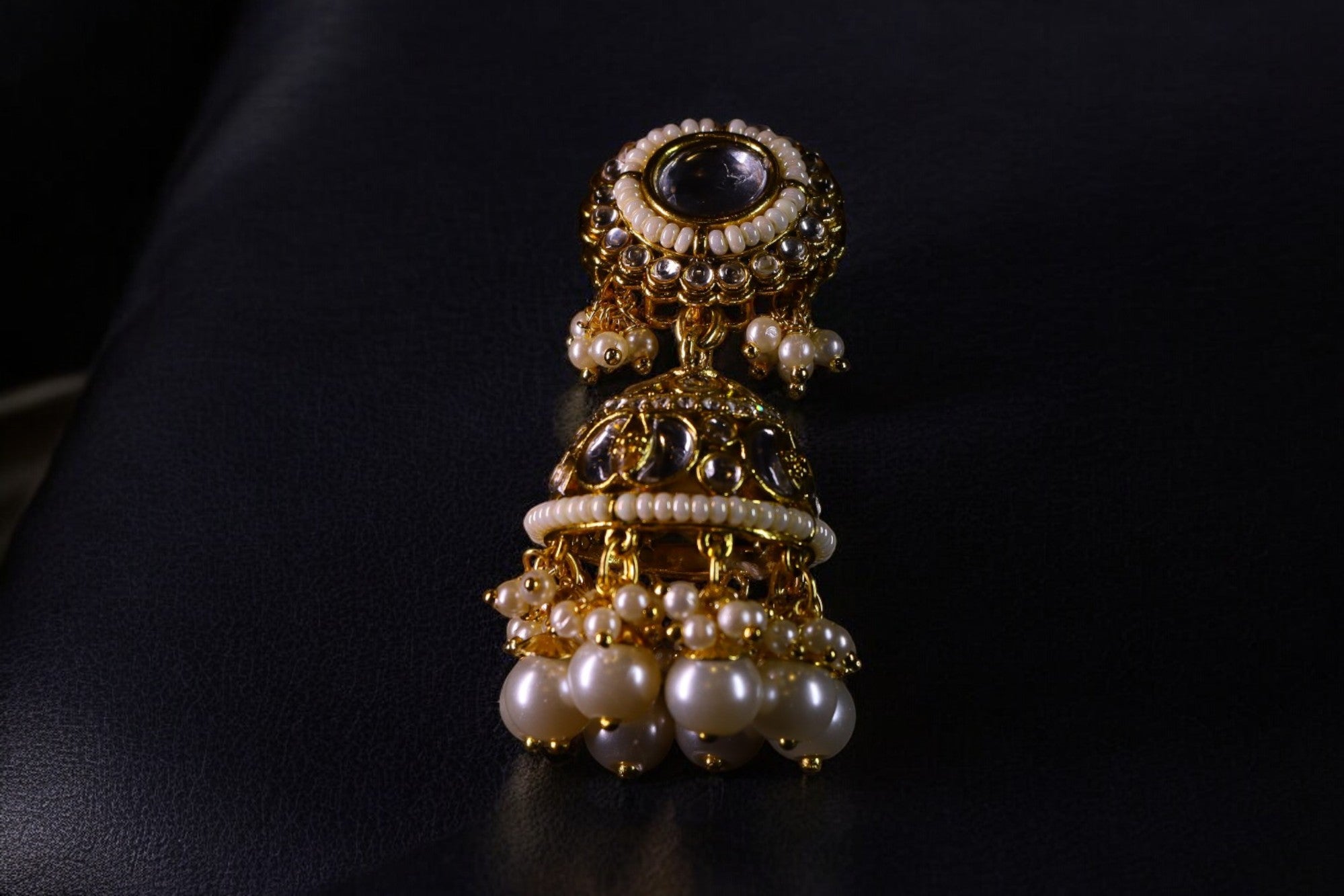 gold kundan earrings