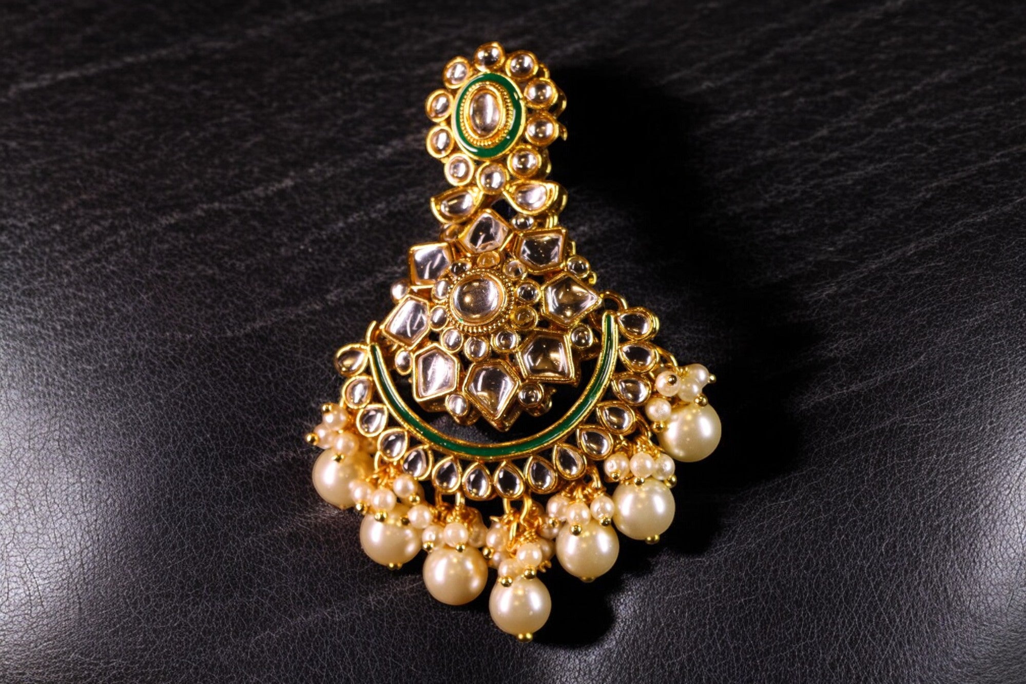 gold kundan earrings