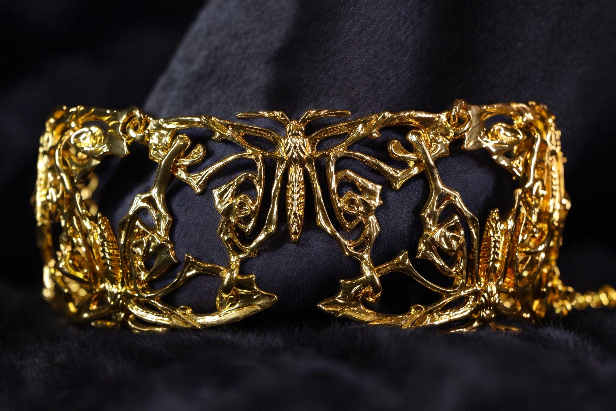 "VIENNA" Golden Butterfly Choker Neckpiece