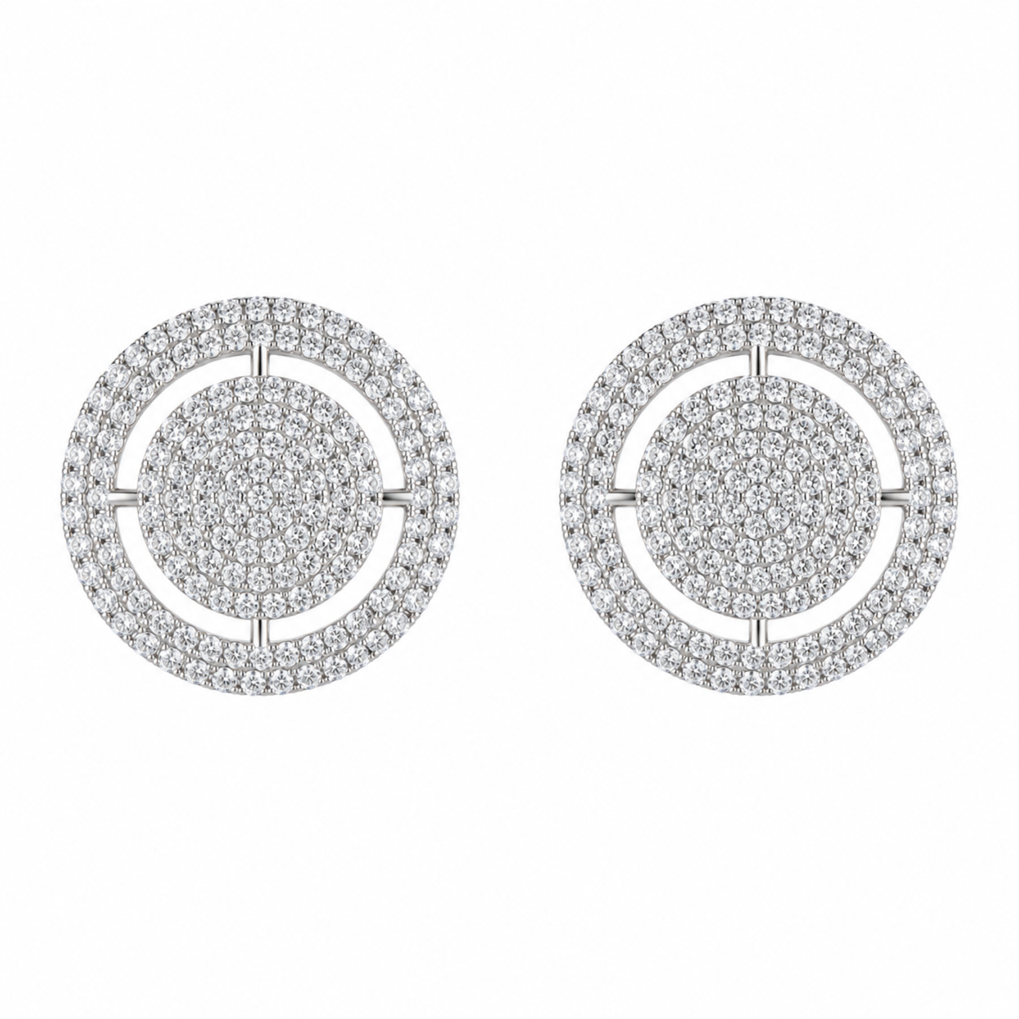 Frosted Button Earrings