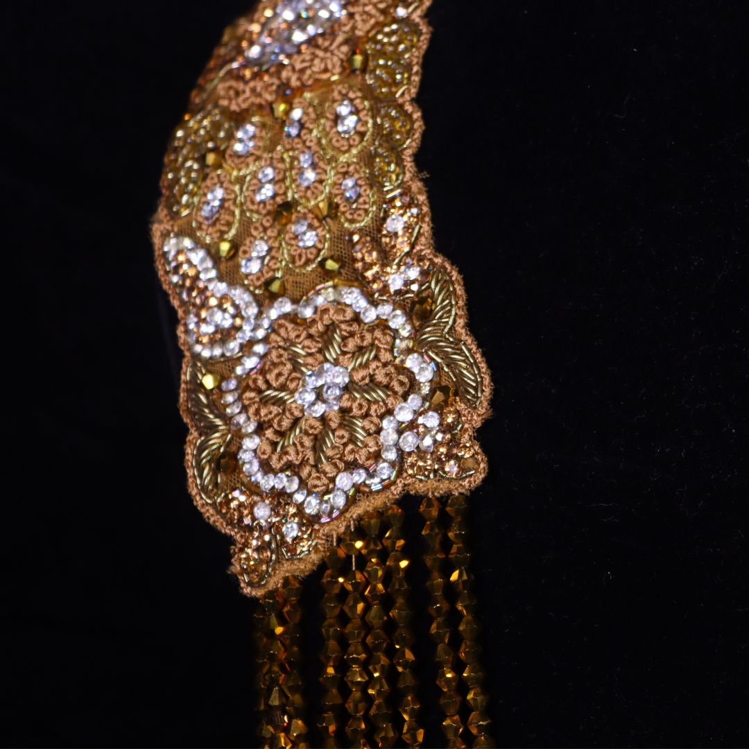 "VIENNA" Glitz Gold Embroider Neckpiece