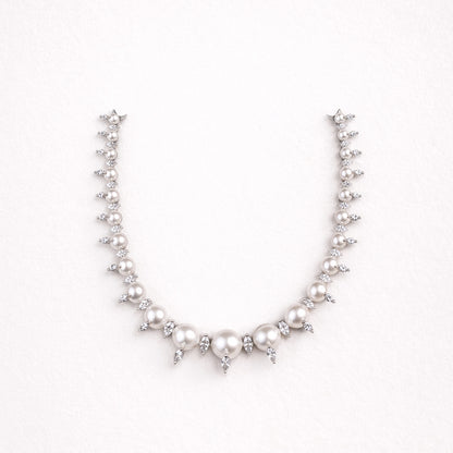 "DMONDE" Diamond Pearl Necklace Set