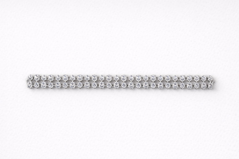 Double String Diamond Choker Necklace Set