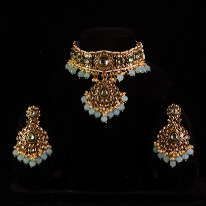 "AMIRA" Turquoise Charm Choker Set