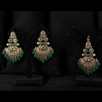 "AZURA" Royale Green Earrings & Tikka Set