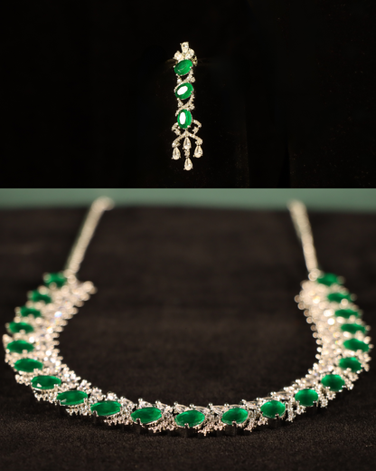 "DMONDE" Royal Emerald Ivy Diamond Necklace Set