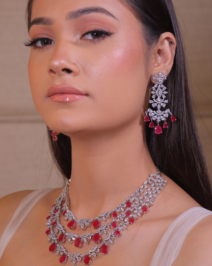 "DMONDE" Scarlet Ruby Diamond Necklace Set