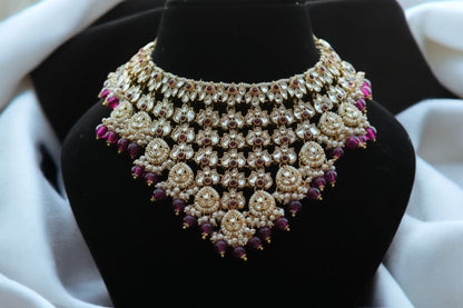 "AMIRA" Royale Maroon Kundan Set