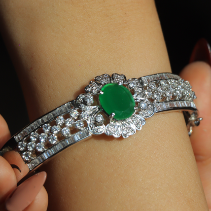 "VIENNA" Emerald Silver Bracelet