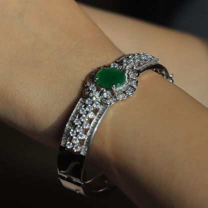 "VIENNA" Emerald Silver Bracelet