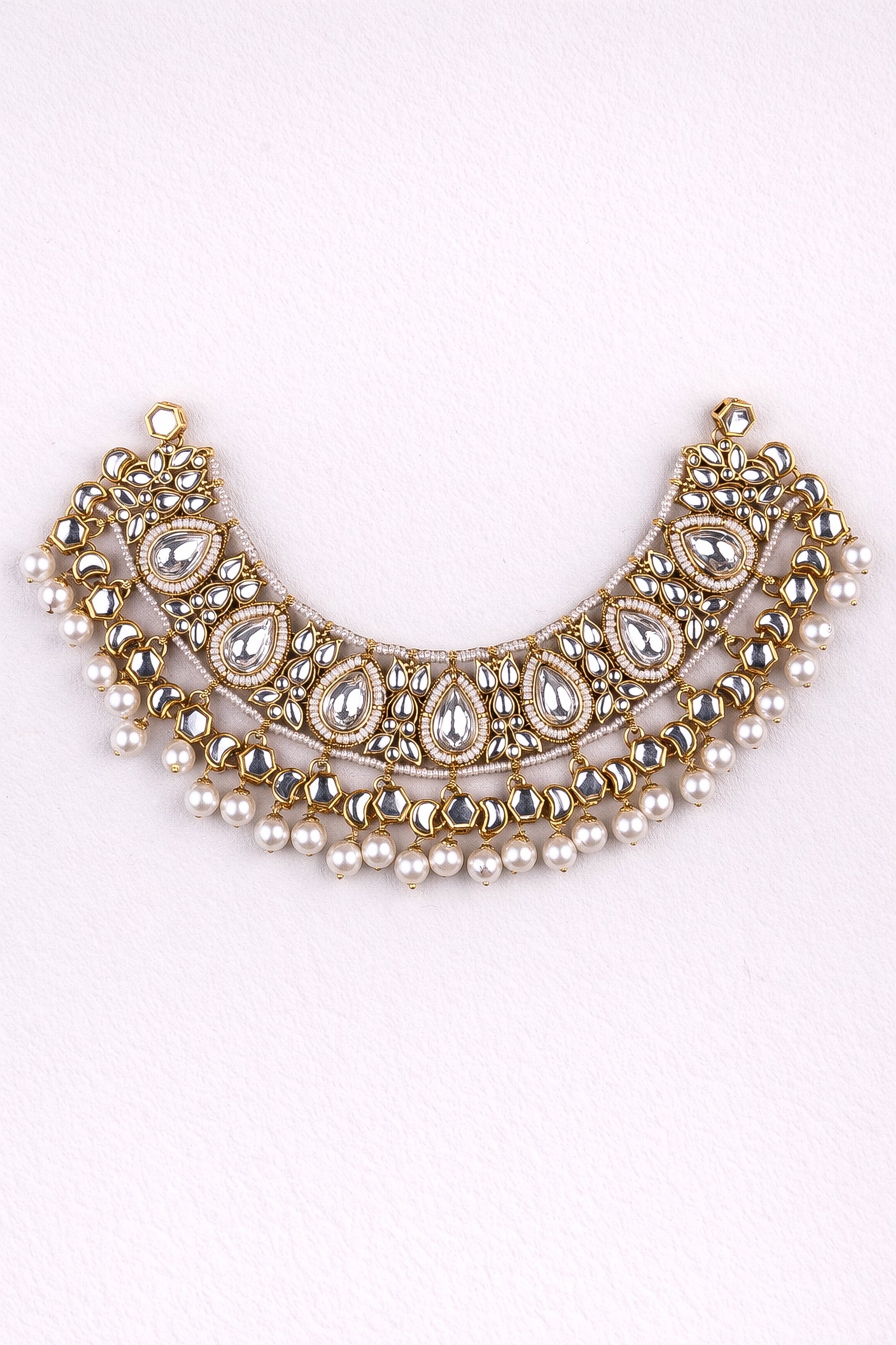 "AMIRA" Tusk Gold Kundan Necklace Set