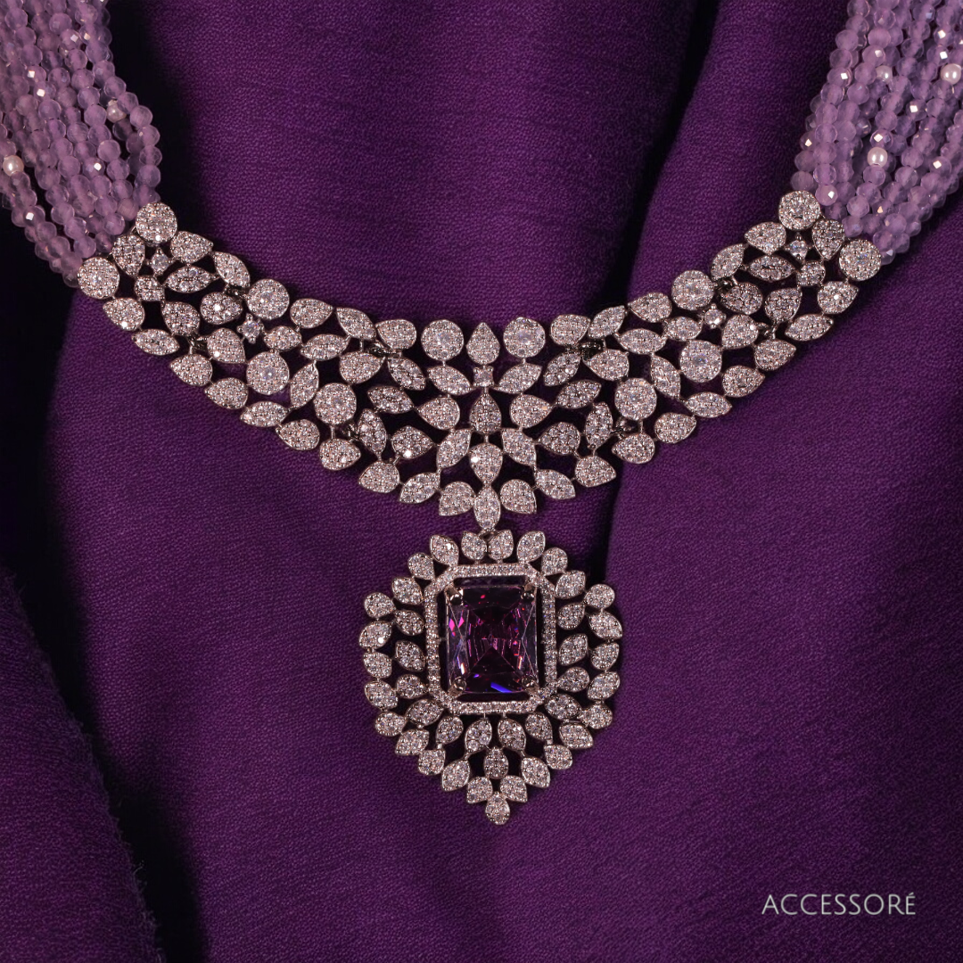 "AMIRA" Midnight Purple Necklace Set