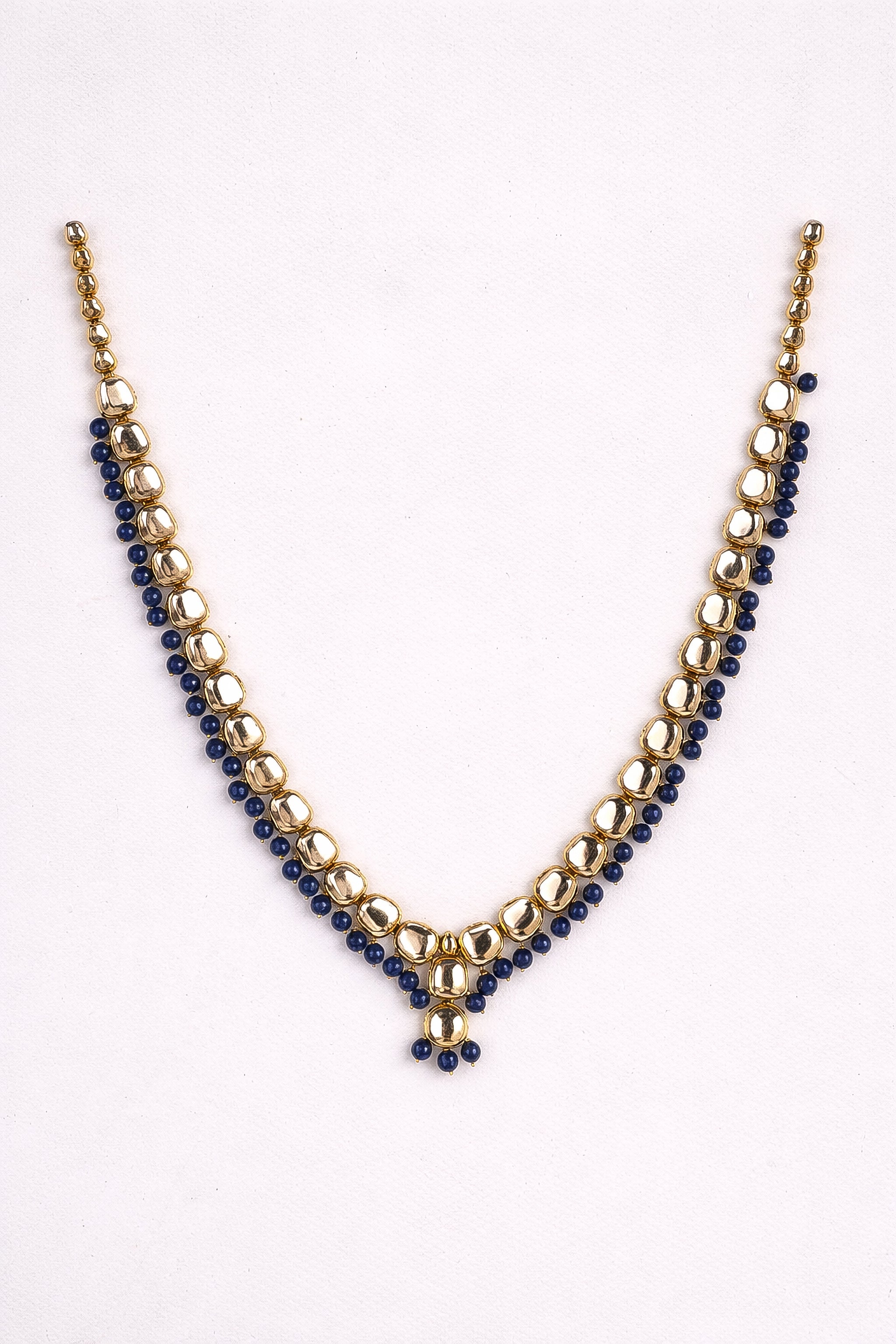 "AMIRA" Berry Blue Single Kundan Set