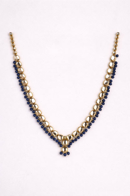 "AMIRA" Berry Blue Single Kundan Set