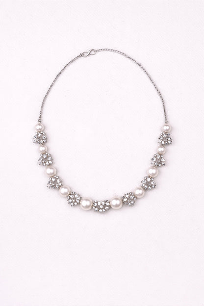"DMONDE" Diamond Necklace Pearl Set