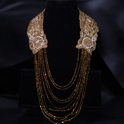 "VIENNA" Glitz Gold Embroider Neckpiece