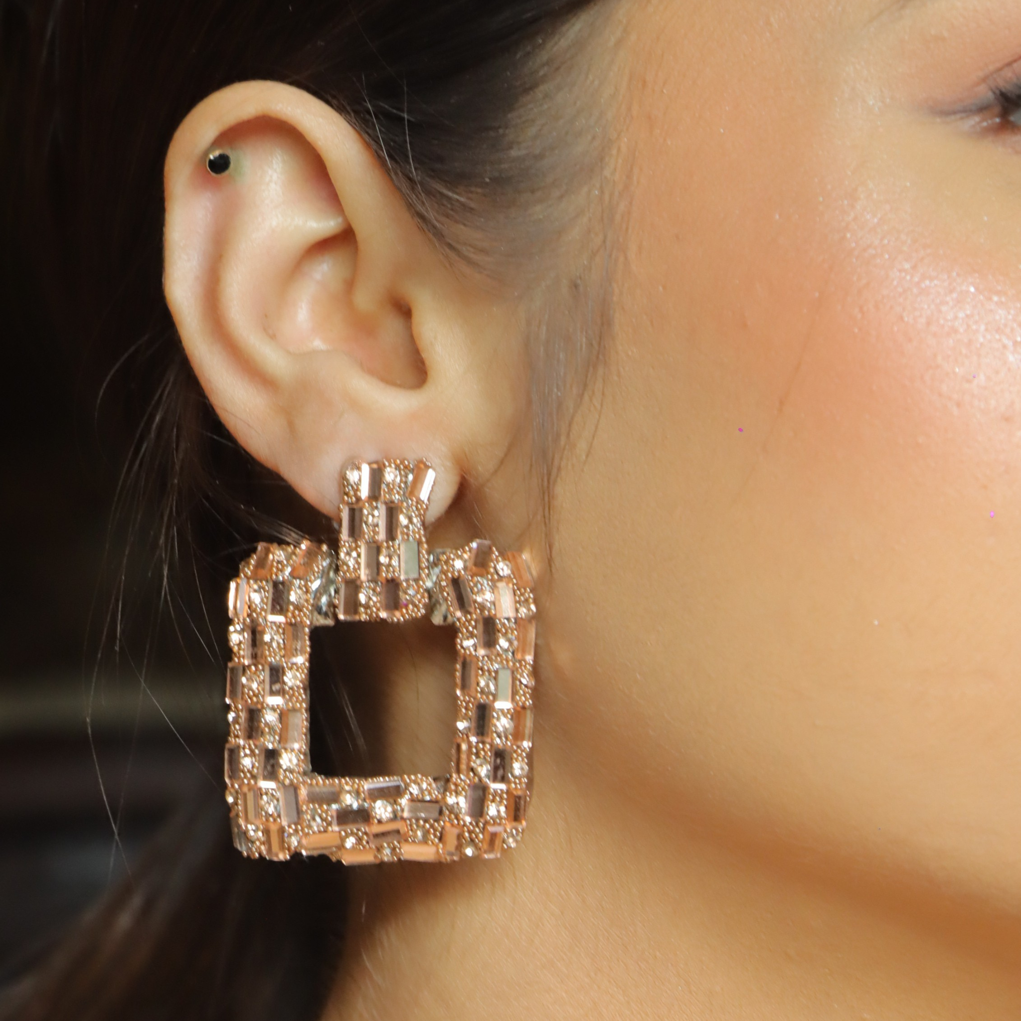 "VIENNA" Roselight Frame Earrings