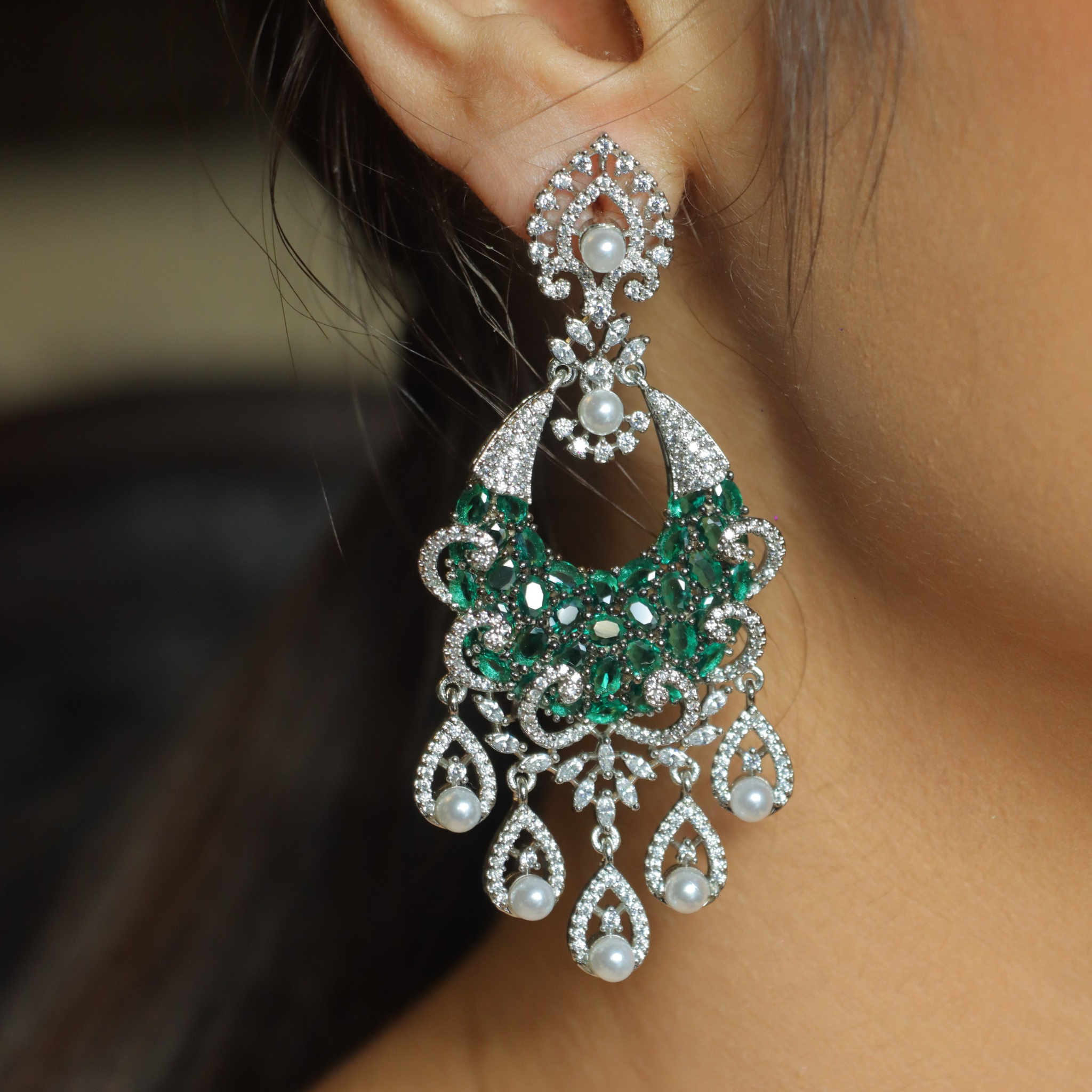 "AMARA" Queen's Emerald Earrings
