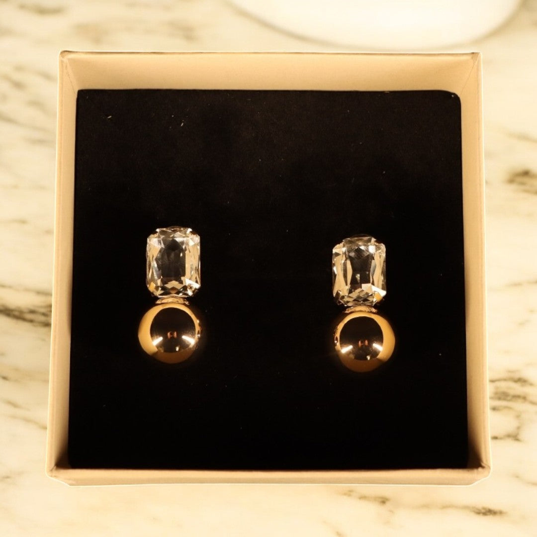 "VIENNA" Gold Prism Earrings