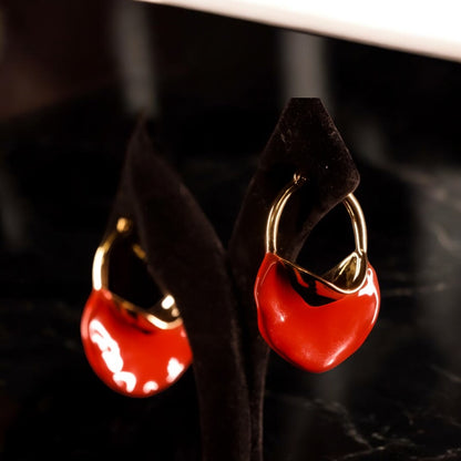 "VIENNA" Drop Red Earrings