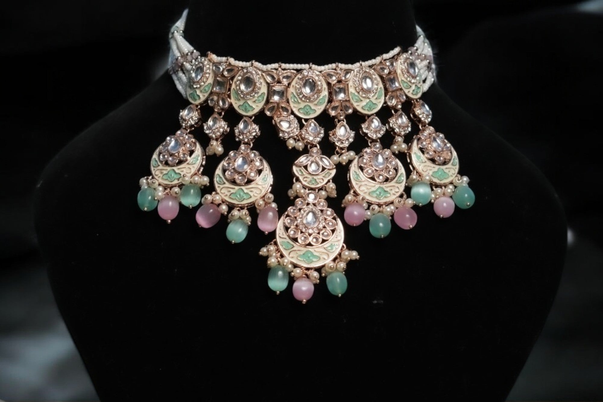 "AMIRA" Turquoise Marine Kundan Set