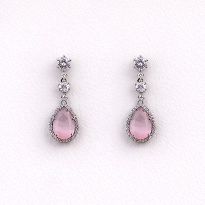"DMONDE" Baby Pink Drop Diamond Necklace Set
