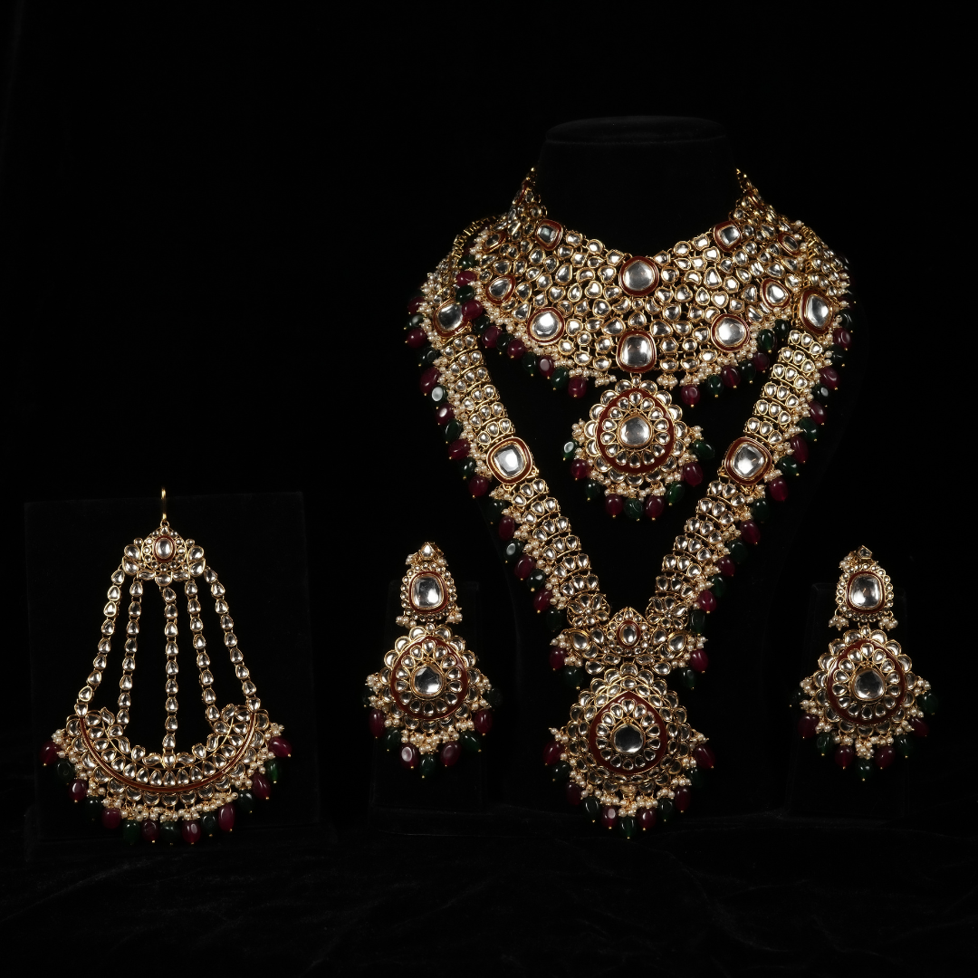 "KYARA" Burgundy Moss Full Bridal Set (9 pcs)