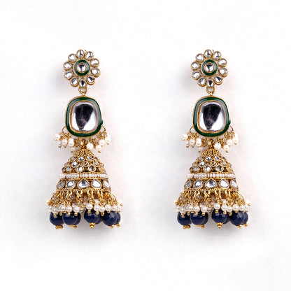 Berry Blue Double Kundan Set