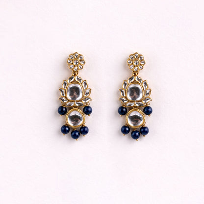 "AMIRA" Berry Blue Single Kundan Set