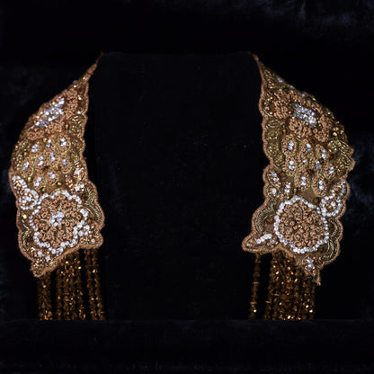 "VIENNA" Glitz Gold Embroider Neckpiece