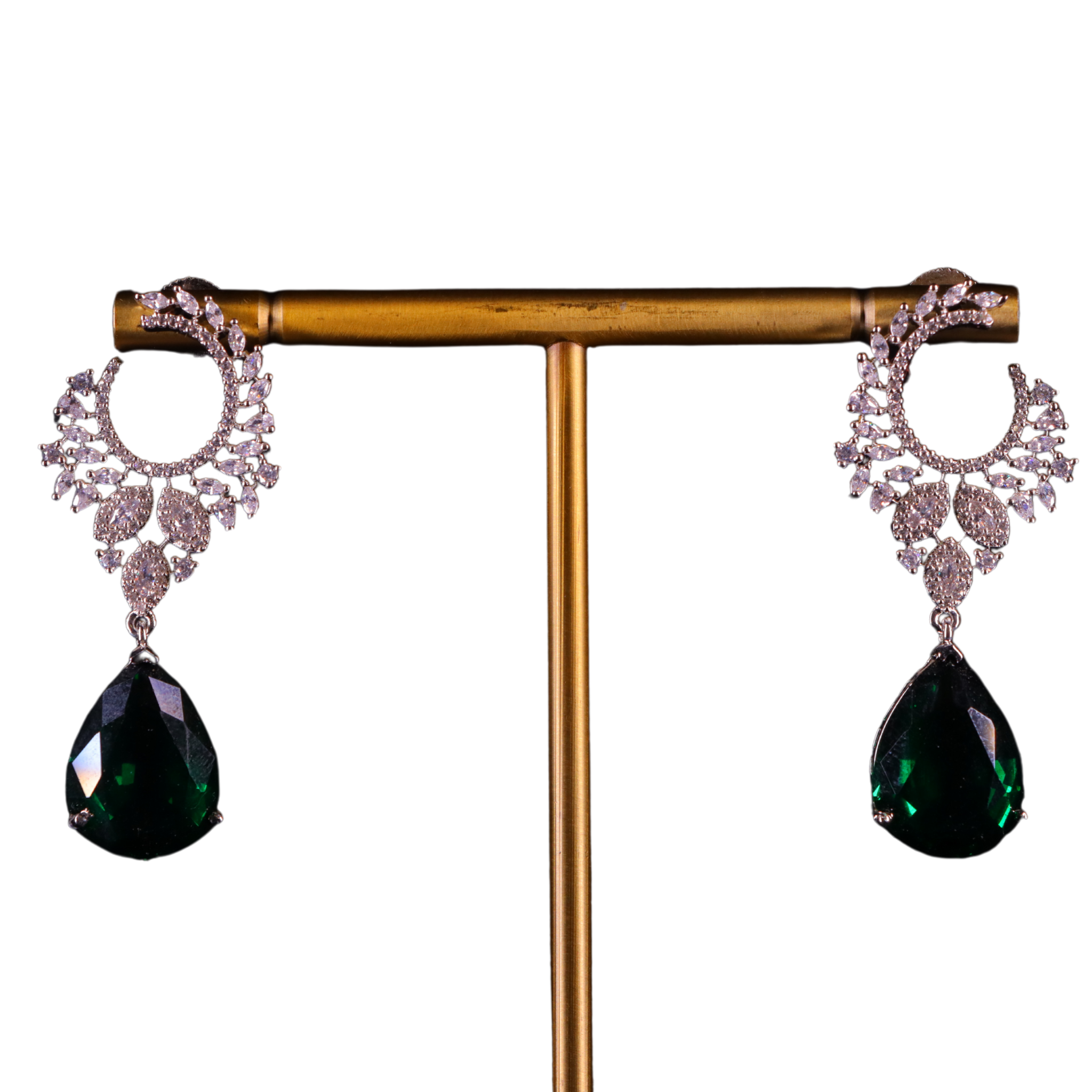 "AMARA" Emerald Drop Earrings