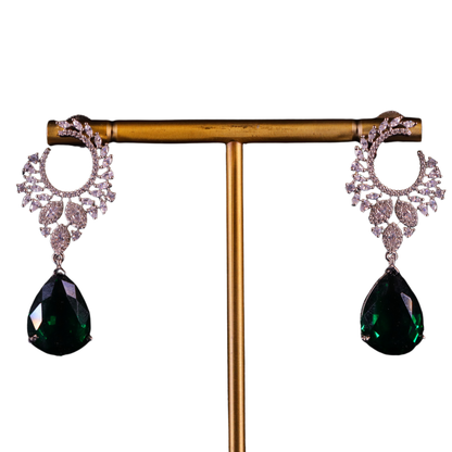 "AMARA" Emerald Drop Earrings