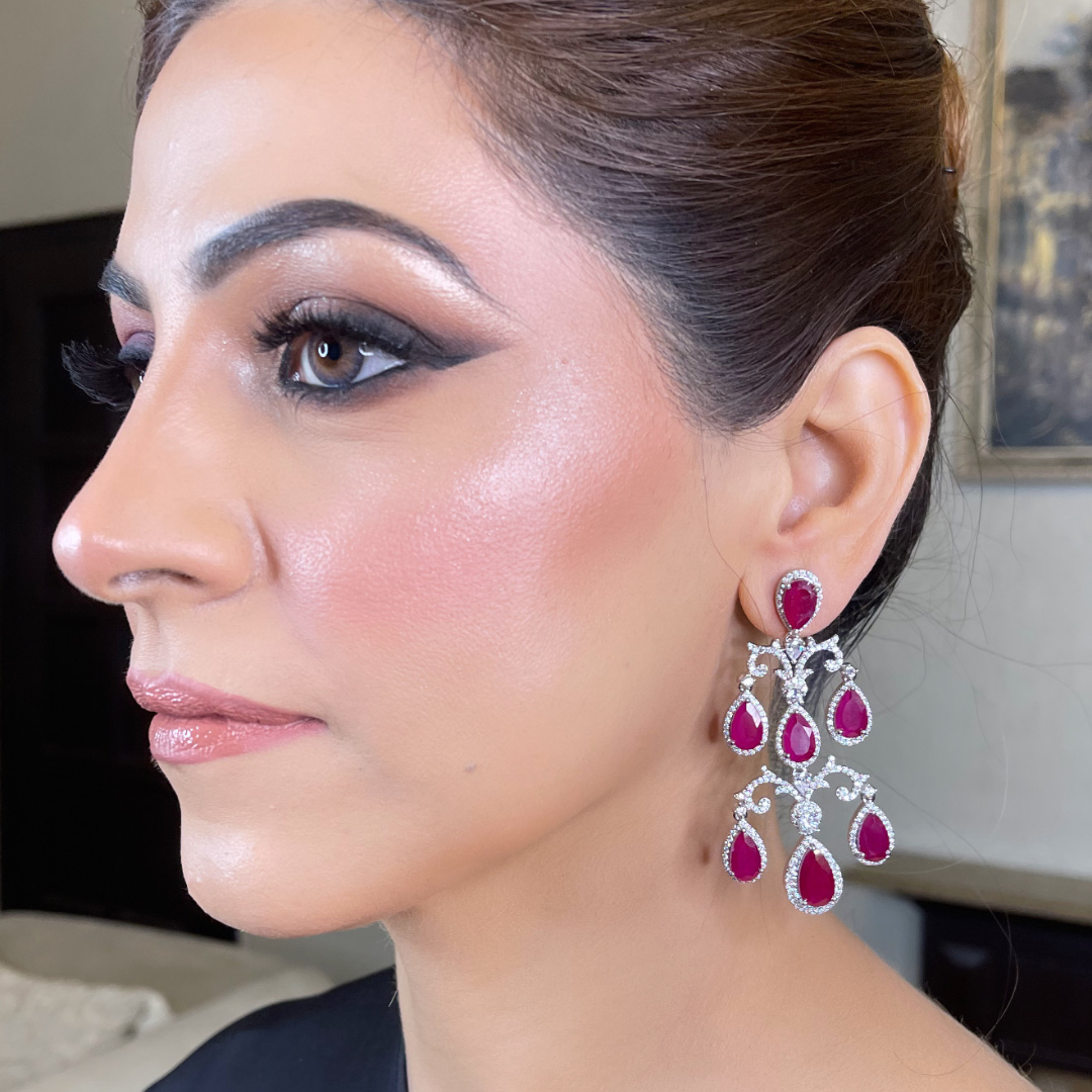 "AMARA" Ruby Cascade Earrings