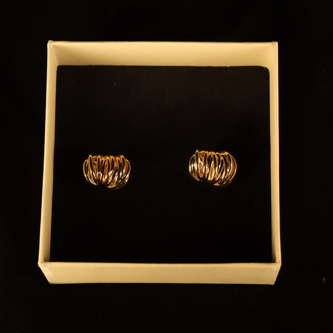 "VIENNA" Lotus Gold Earrings
