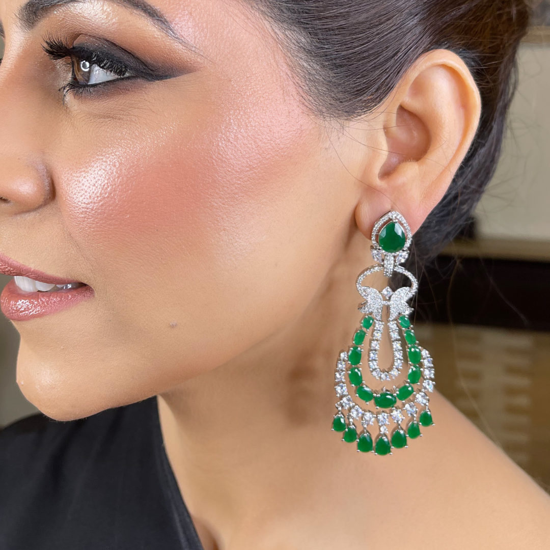 "AMARA" Emerald Rani Drop Earrings
