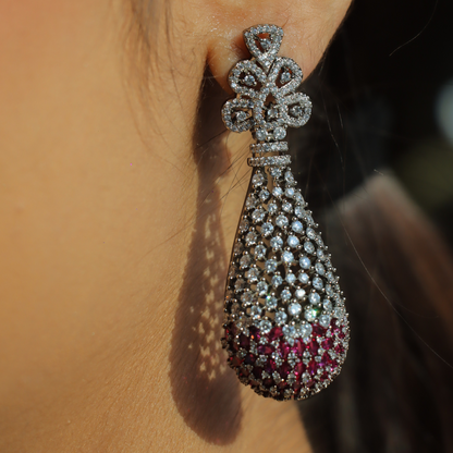 "AMARA" Frost Ruby Earrings