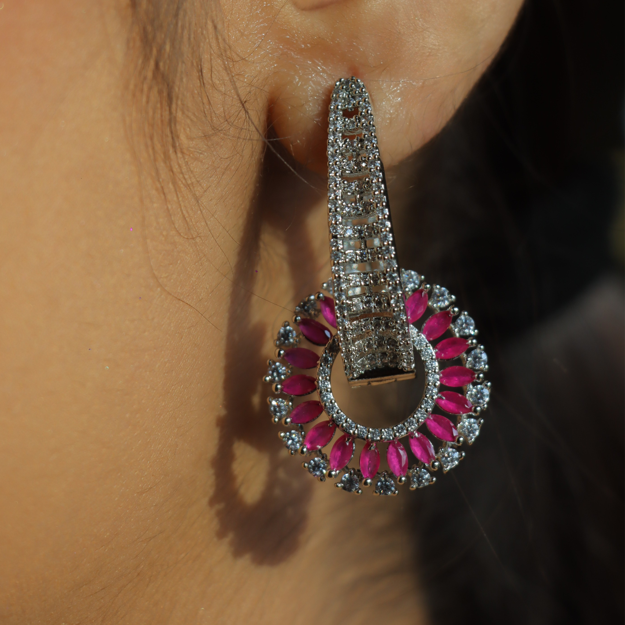 "AMARA" Starlight Ruby Earrings