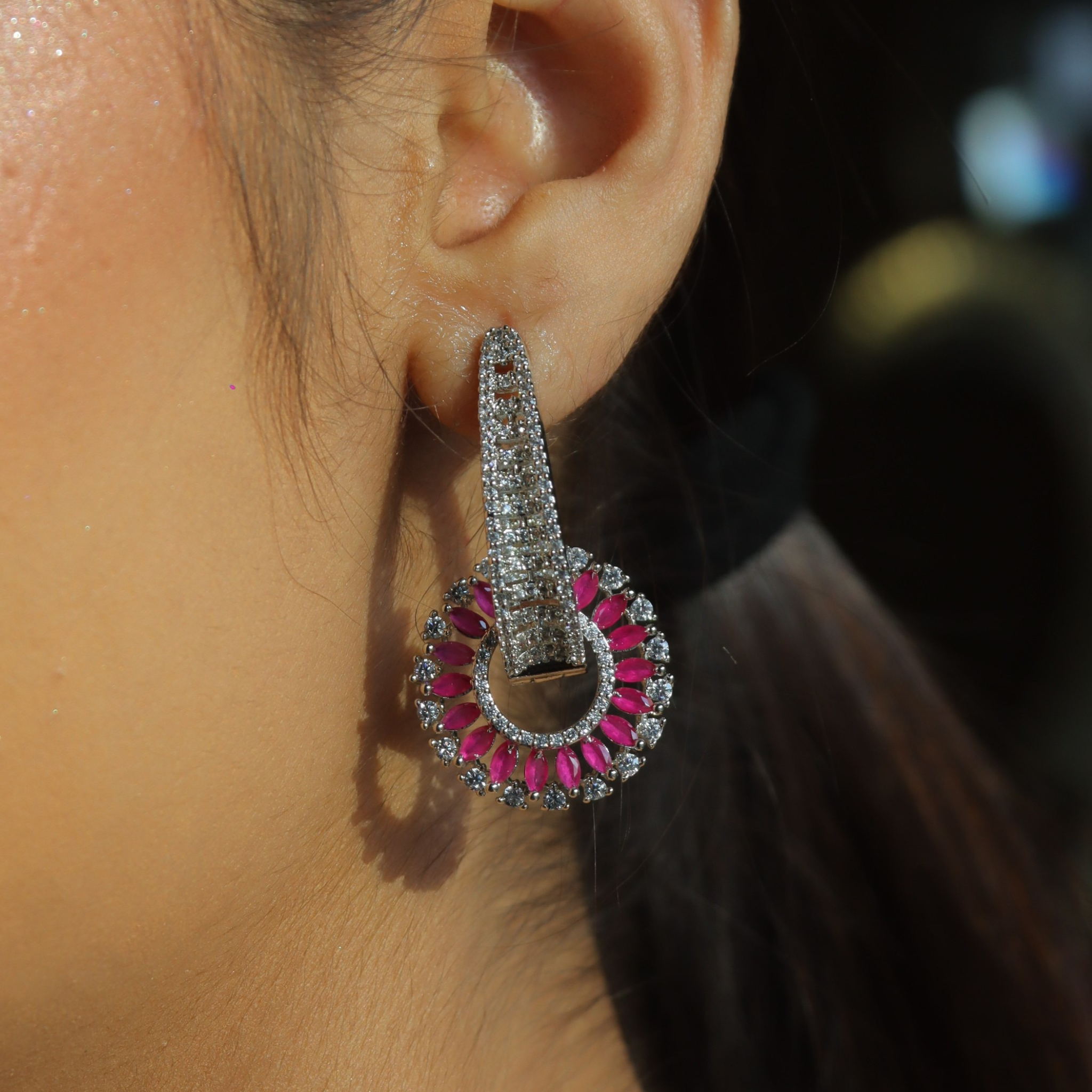 "AMARA" Starlight Ruby Earrings