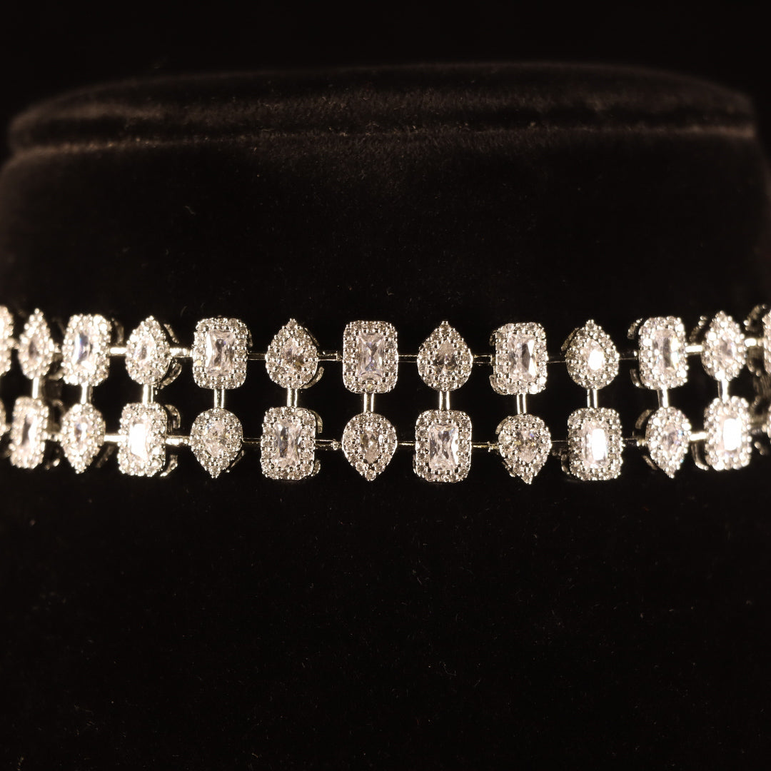"DMONDE" Double String Diamond Necklace Set