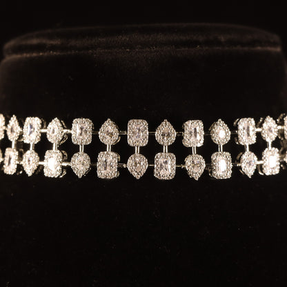 "DMONDE" Double String Diamond Necklace Set