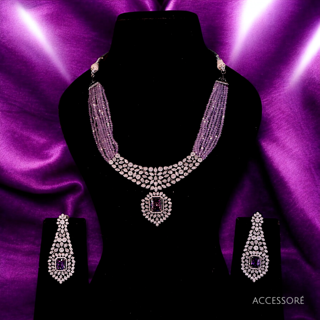 "AMIRA" Midnight Purple Necklace Set