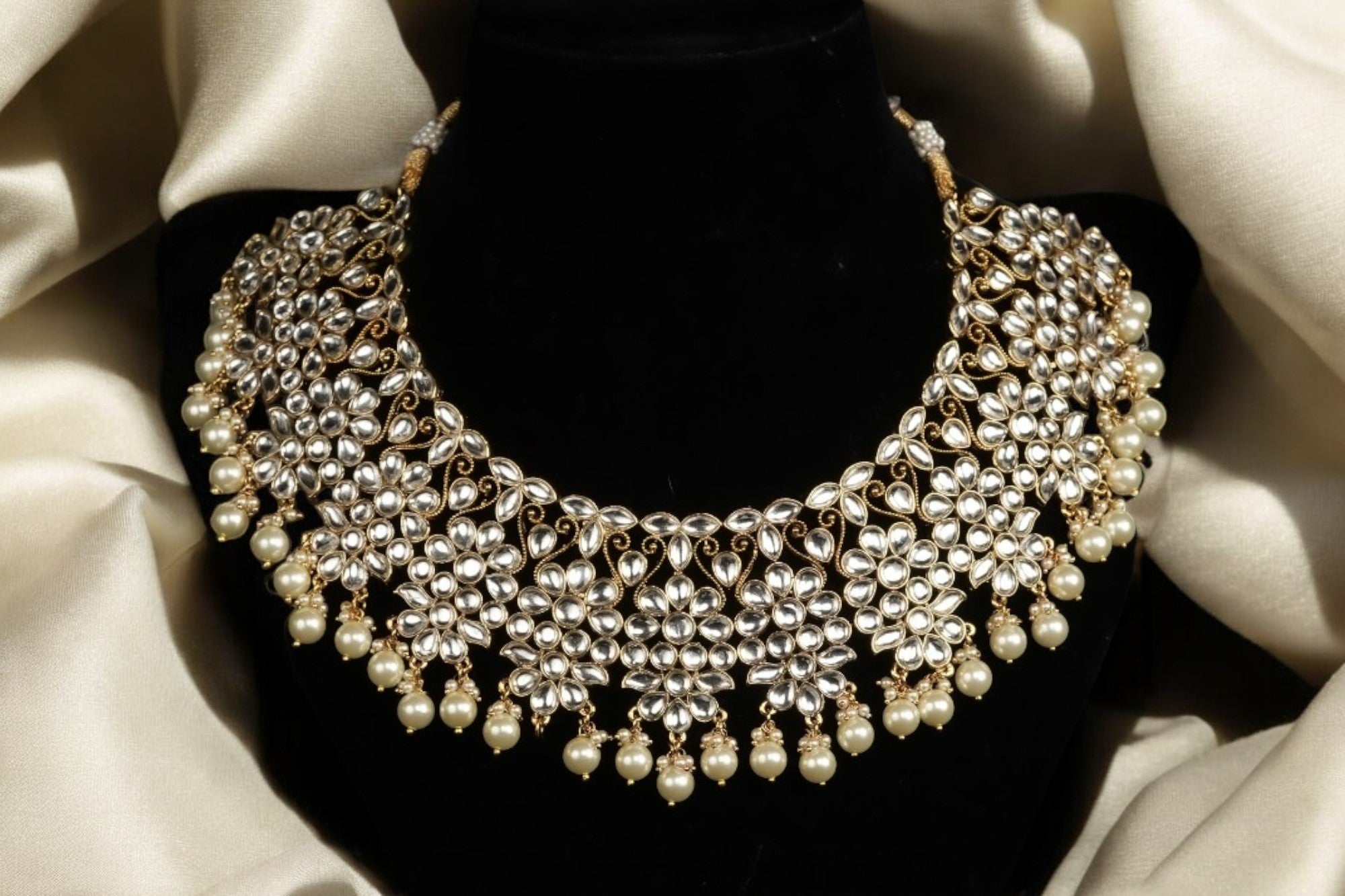 "AMIRA" Chrome Yellow Kundan Set
