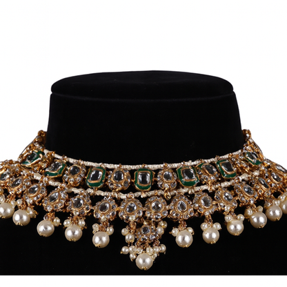 "AMIRA" Pearl Drop Kundan Set
